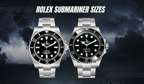 Rolex submariner size chart